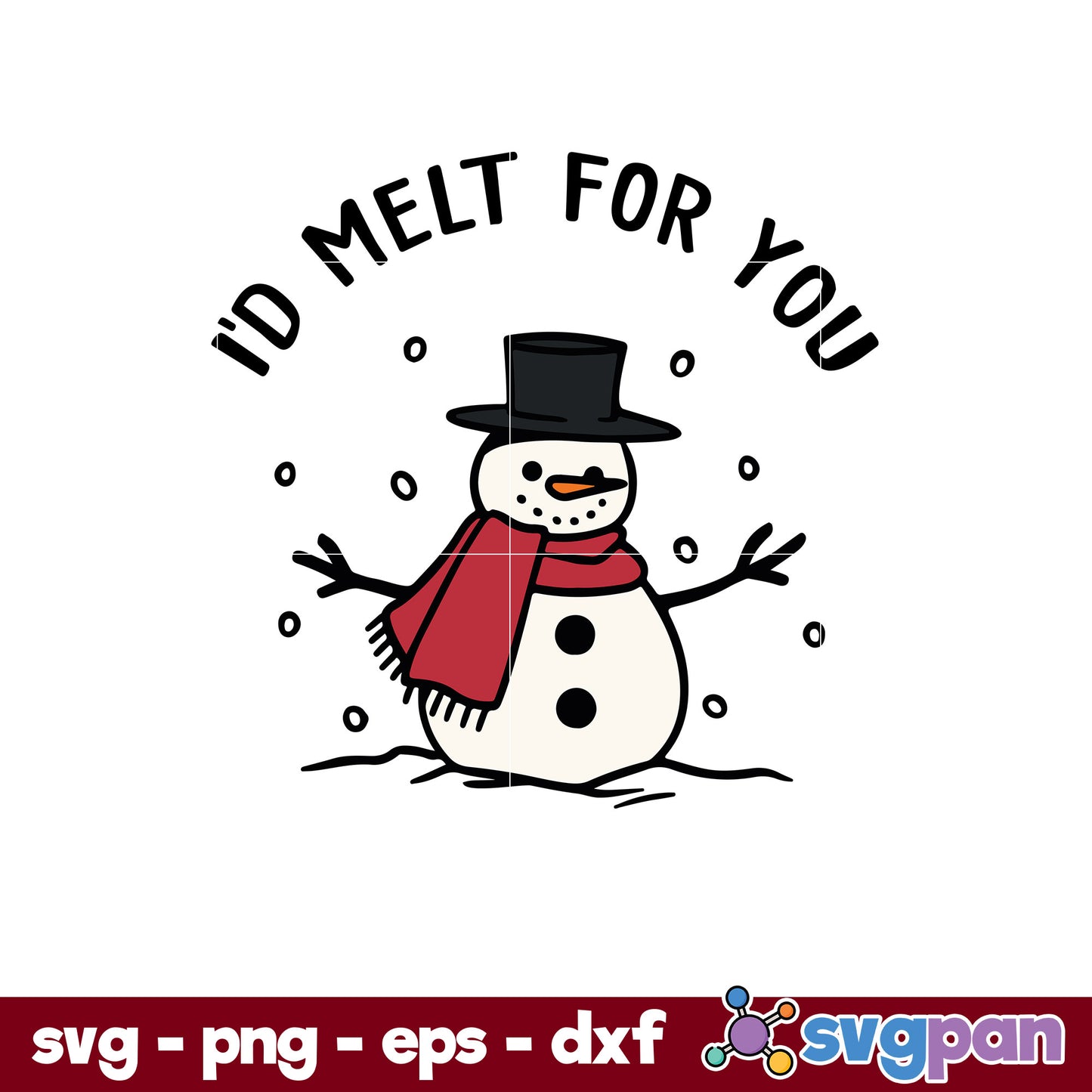 I’d Melt For You Layered Snowman SVG, Christmas SVG, PNG DXF EPS Digital File.