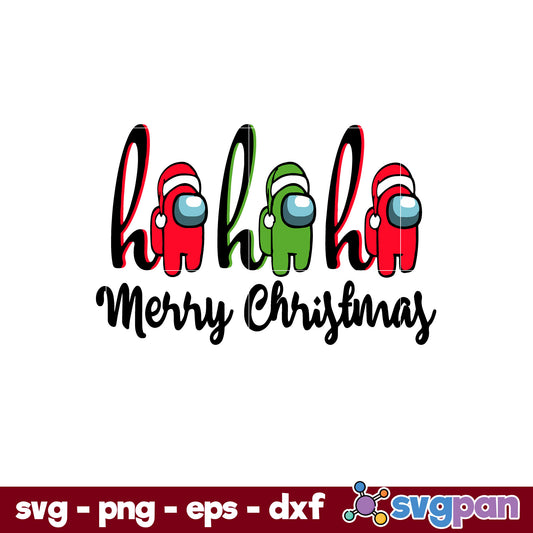 Imagen Among Us Ho Ho Ho Merry Christmas SVG, Christmas SVG, PNG DXF EPS Digital File.