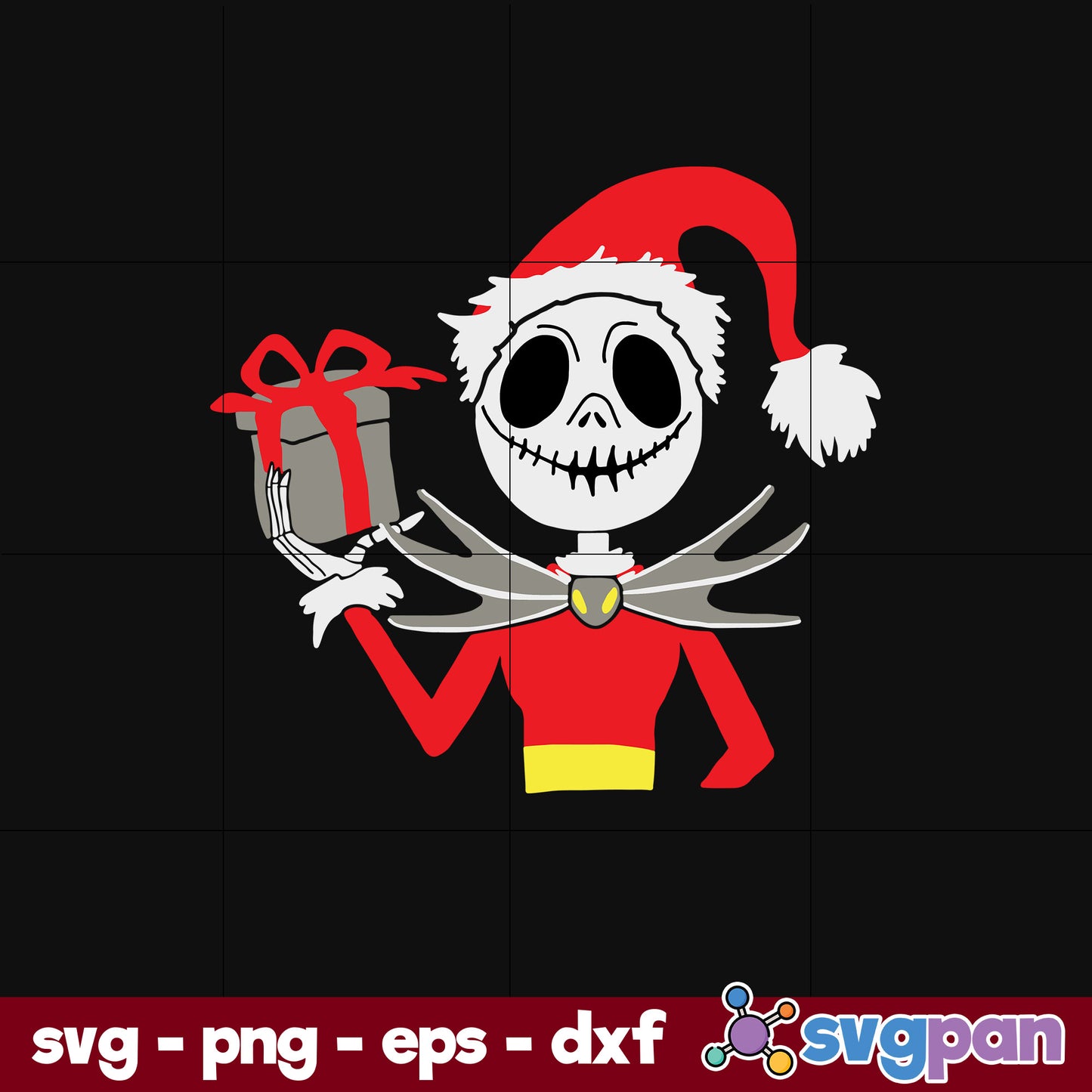 Jack Santa Claus Nightmare Before Christmas SVG, Christmas SVG, PNG DXF EPS Digital File.