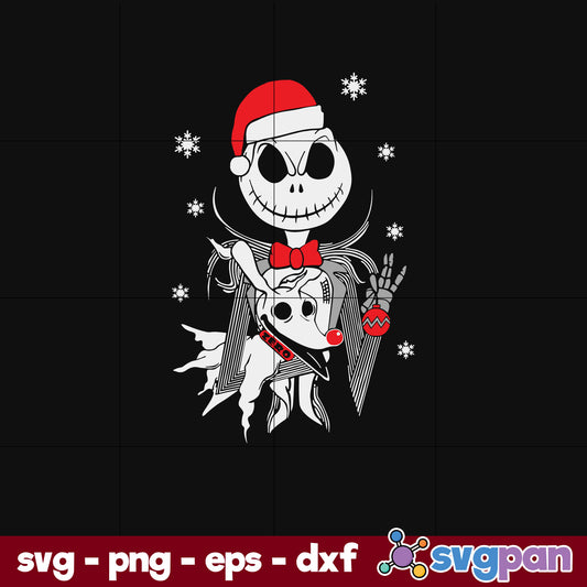 Jack Skellington And Dog Christmas SVG, Christmas SVG, PNG DXF EPS Digital File.