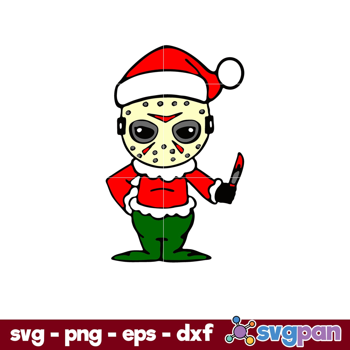 Jason Chibi Christmas Horror Movie SVG, Christmas SVG, PNG DXF EPS Digital File.