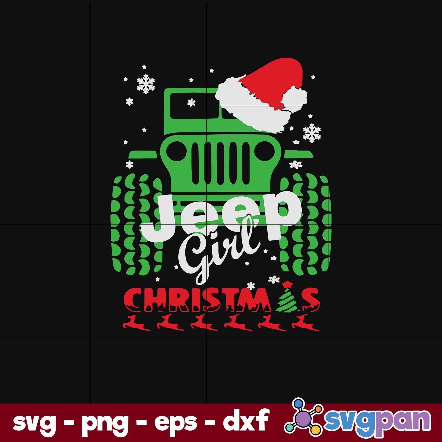 Jeep Girl Santa SVG, Christmas SVG, PNG DXF EPS Digital File.