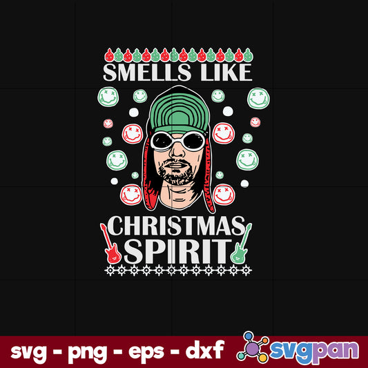 Kurt Cobain Smells Like Christmas SVG, Christmas SVG, PNG DXF EPS Digital File.