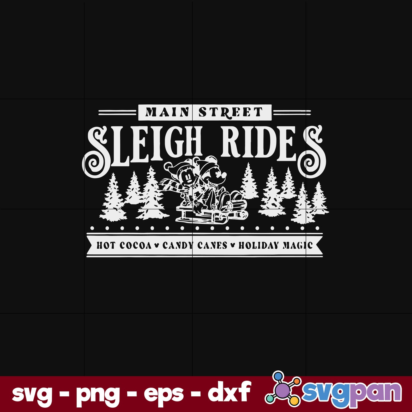 Main Street Sleigh Rides Christmas SVG, Christmas SVG, PNG DXF EPS Digital File.