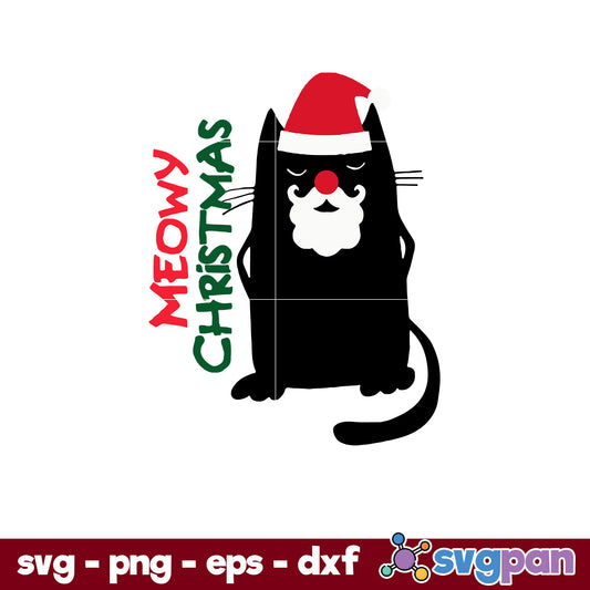 Meowy Christmas SVG, Christmas SVG, PNG DXF EPS Digital File.