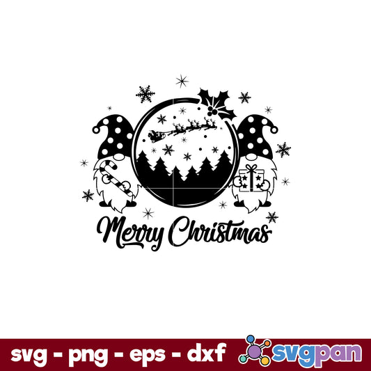 Merry Christmas Gnomes Party SVG, Christmas SVG, PNG DXF EPS Digital File.