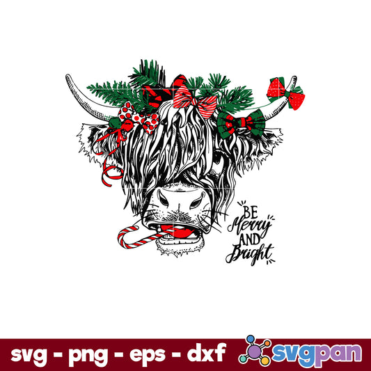 Merry Christmas Heifers SVG, Christmas SVG, PNG DXF EPS Digital File.