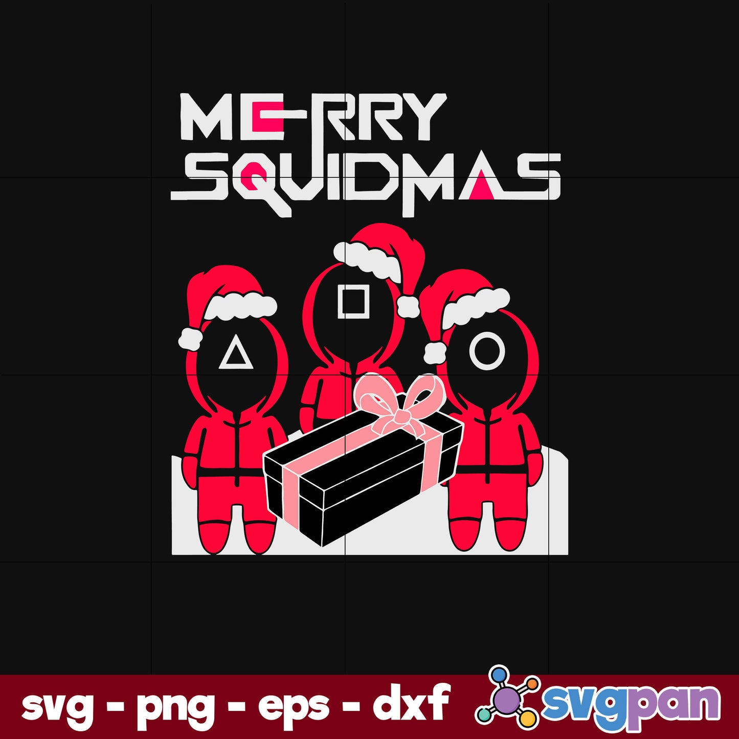 Merry Christmas Squidmas SVG, Christmas SVG, PNG DXF EPS Digital File.