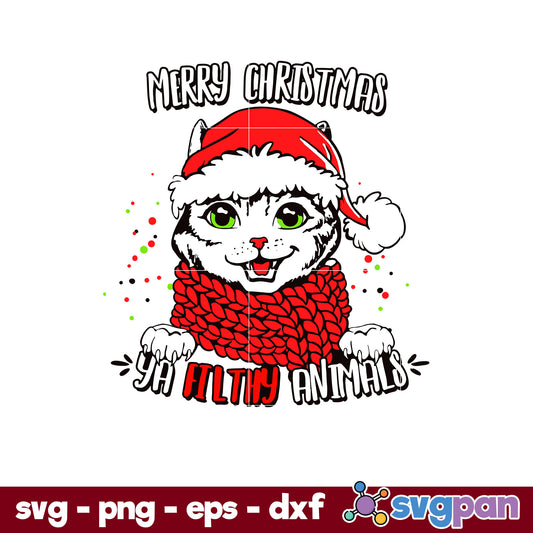 Merry Christmas Ya Filthy Animals SVG, Christmas SVG, PNG DXF EPS Digital File.