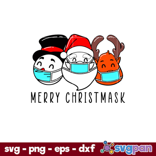 Merry Christmask SVG, Christmas SVG, PNG DXF EPS Digital File.