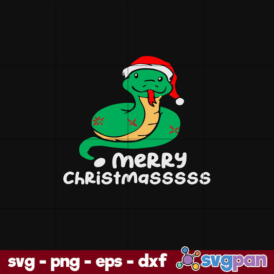 Merry Christmasss Snake Serpent Ugly Christmas SVG, Christmas SVG, PNG DXF EPS Digital File.