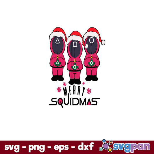 Merry Squidmas Christmas Game SVG, Christmas SVG, PNG DXF EPS Digital File.