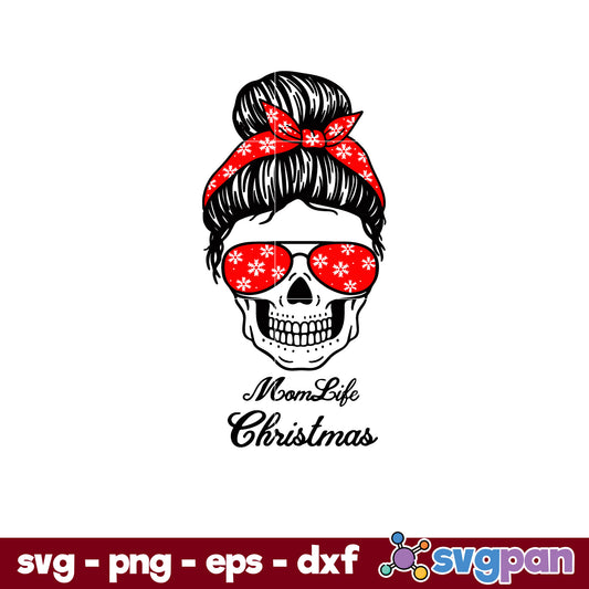 Messy bun Hair Momlife Christmas SVG, Christmas SVG, PNG DXF EPS Digital File.