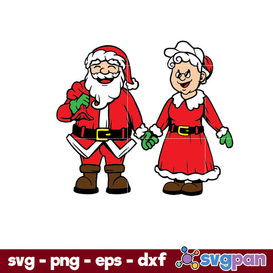 Mr. and Mrs. Claus SVG, Christmas SVG, PNG DXF EPS Digital File.