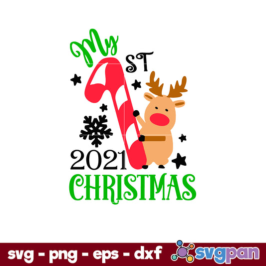 My First Christmas SVG, Christmas SVG, PNG DXF EPS Digital File.