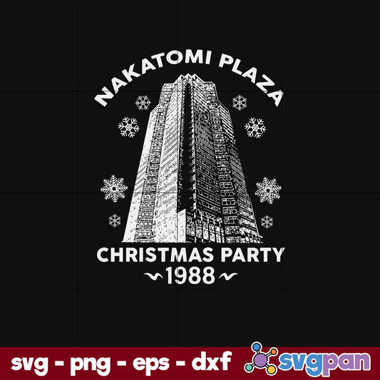 Nakatomi Plaza Christmas Party 1988 SVG, Christmas SVG, PNG DXF EPS Digital File.