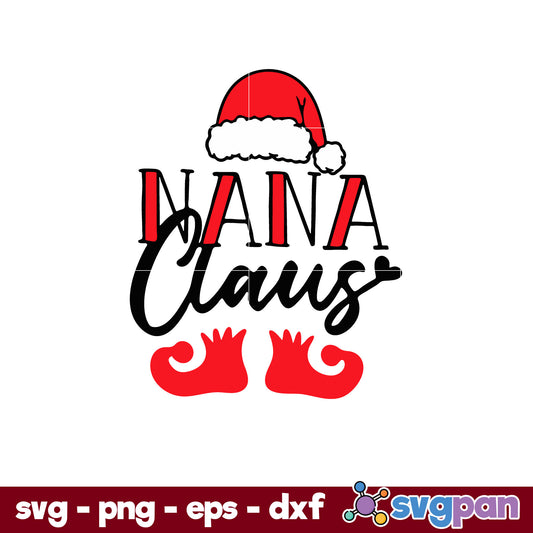 Nana Claus Santa Hat SVG, Christmas SVG, PNG DXF EPS Digital File.