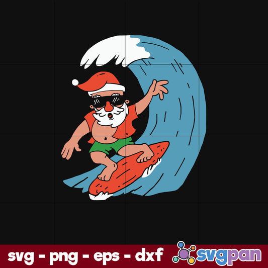 Official Santa Surfing Christmas SVG, Christmas SVG, PNG DXF EPS Digital File.