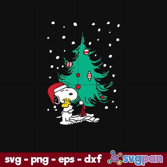 Peanuts Snoopy Holiday Christmas Tree SVG, Christmas SVG, PNG DXF EPS Digital File.