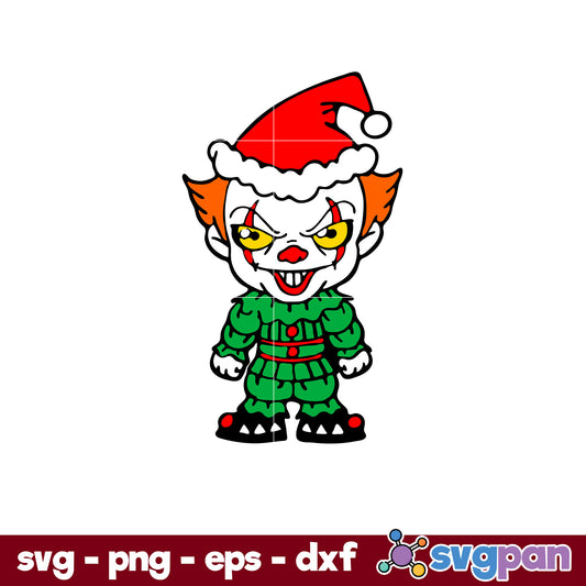 Pennywise Clown Horror Movie Christmas SVG, Christmas SVG, PNG DXF EPS Digital File.