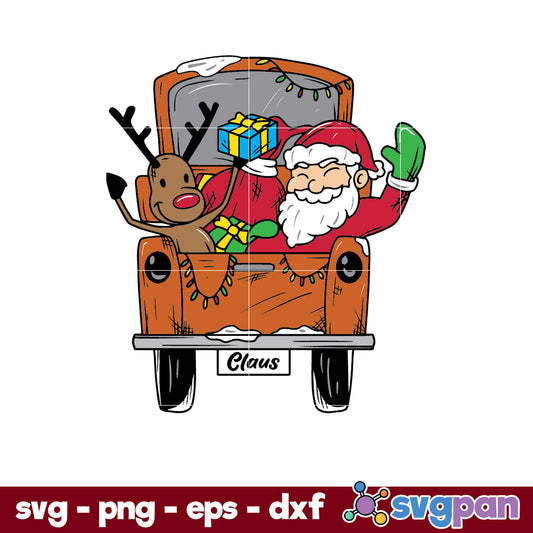 Pickup Santa SVG, Christmas SVG, PNG DXF EPS Digital File.