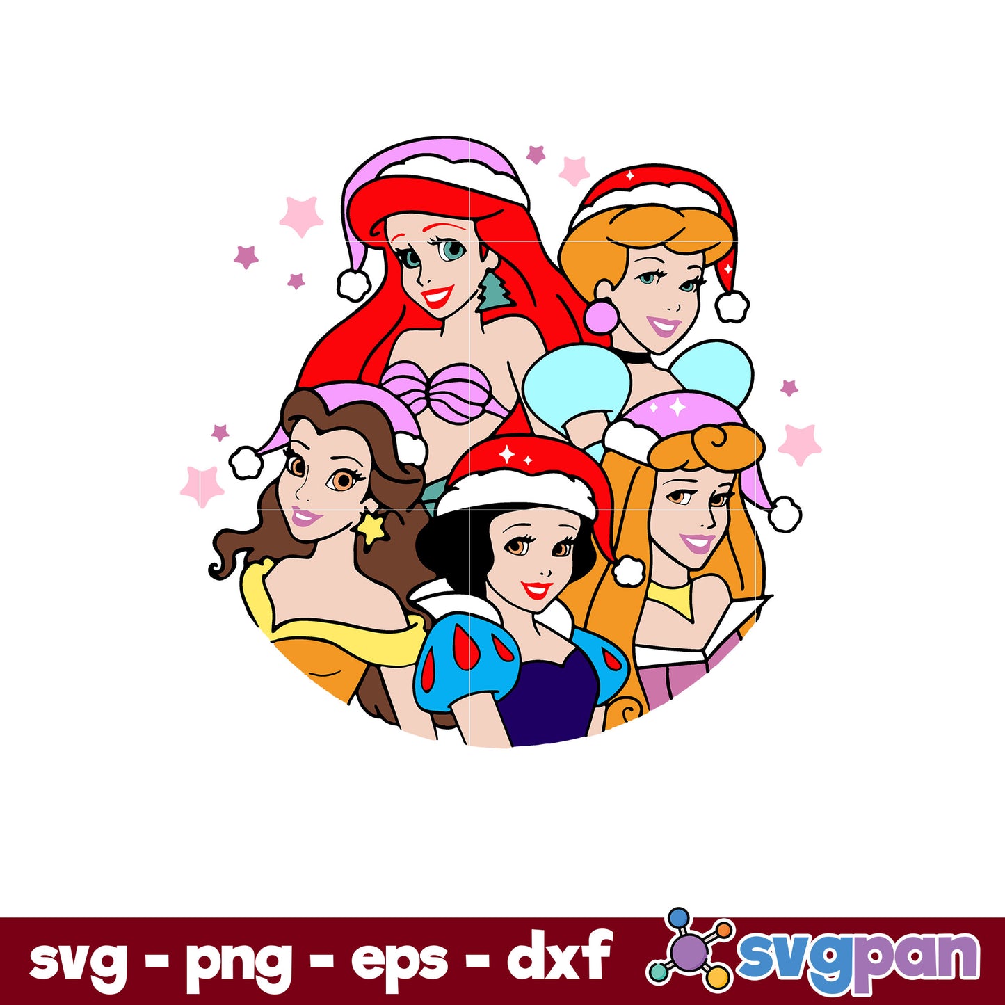 Princess Christmas SVG, Christmas SVG, PNG DXF EPS Digital File.