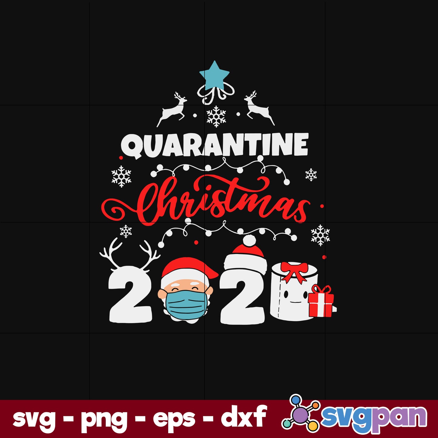 Quarantine Christmas 2020 Social Distancing Christmas SVG, Christmas SVG, PNG DXF EPS Digital File.