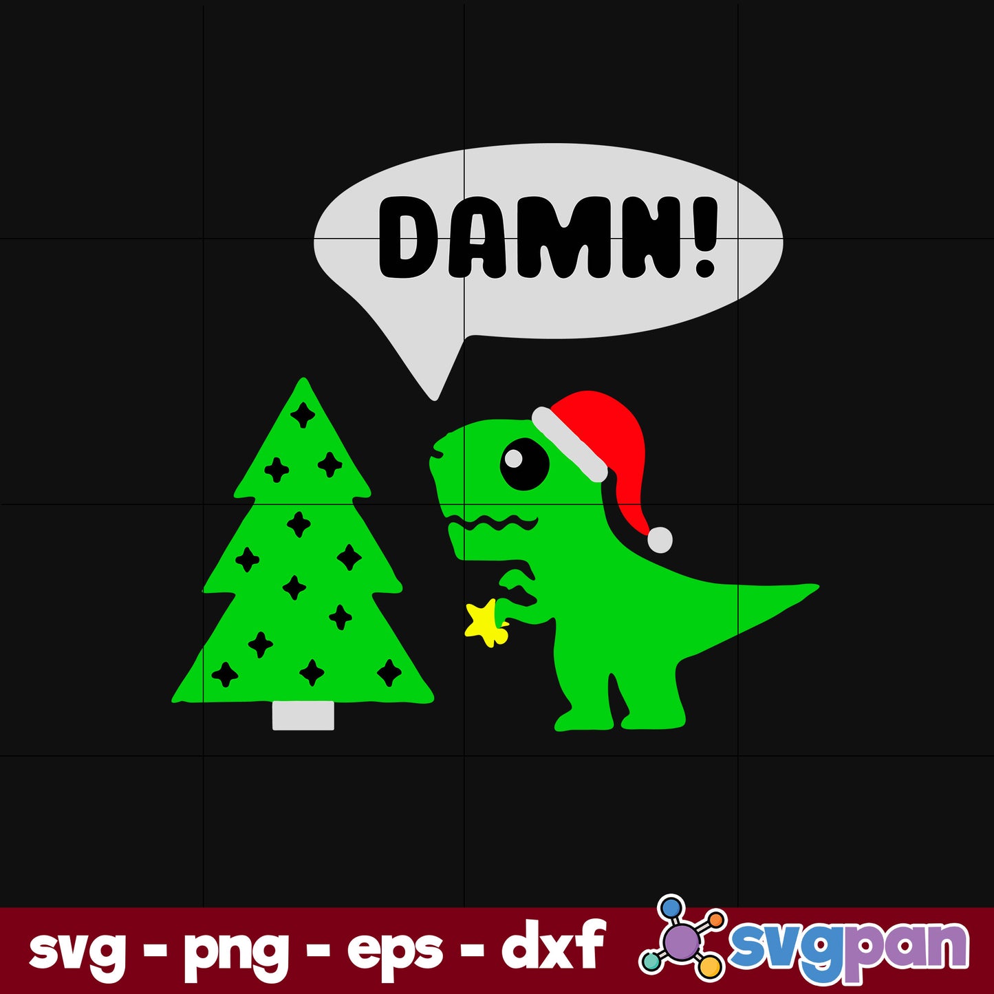 Rawr T Rex Hates Christmas SVG, Christmas SVG, PNG DXF EPS Digital File.