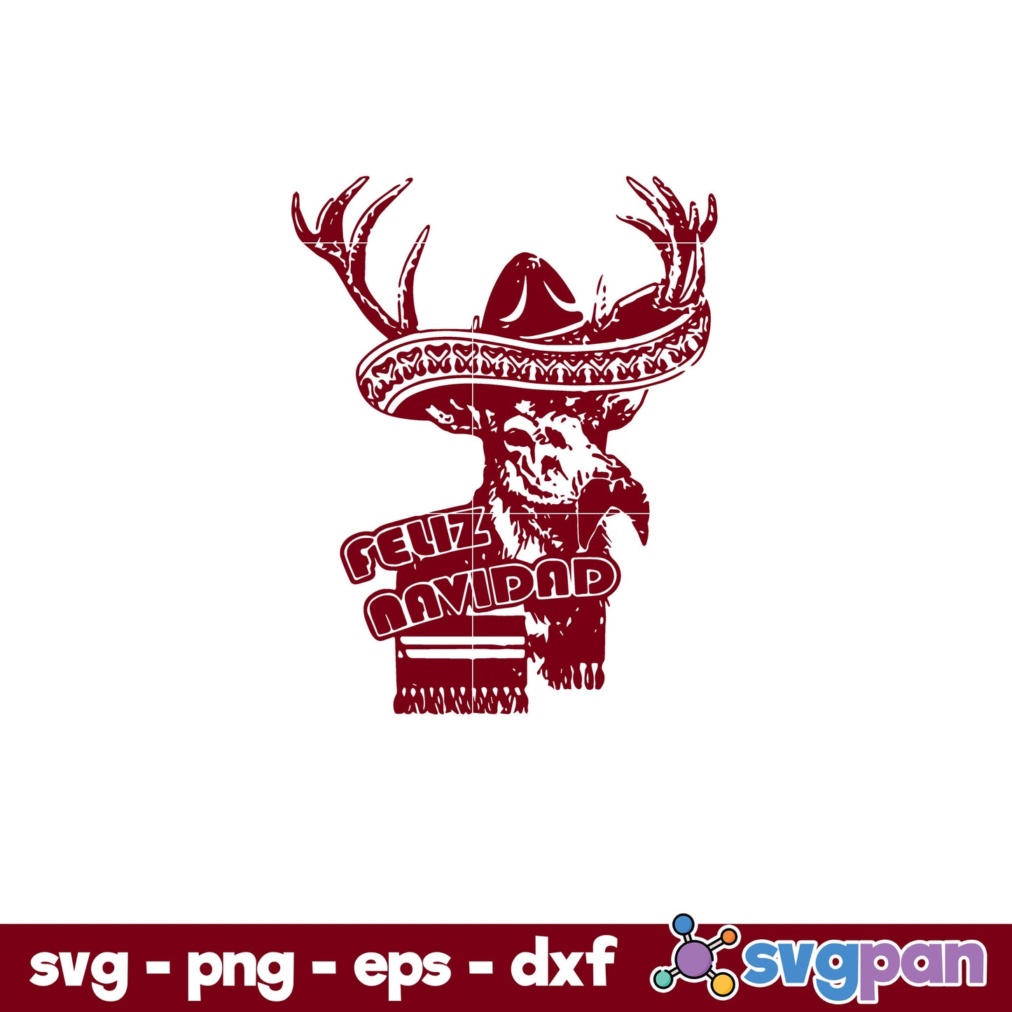 Reindeer Funny Christmas SVG, Christmas SVG, PNG DXF EPS Digital File.