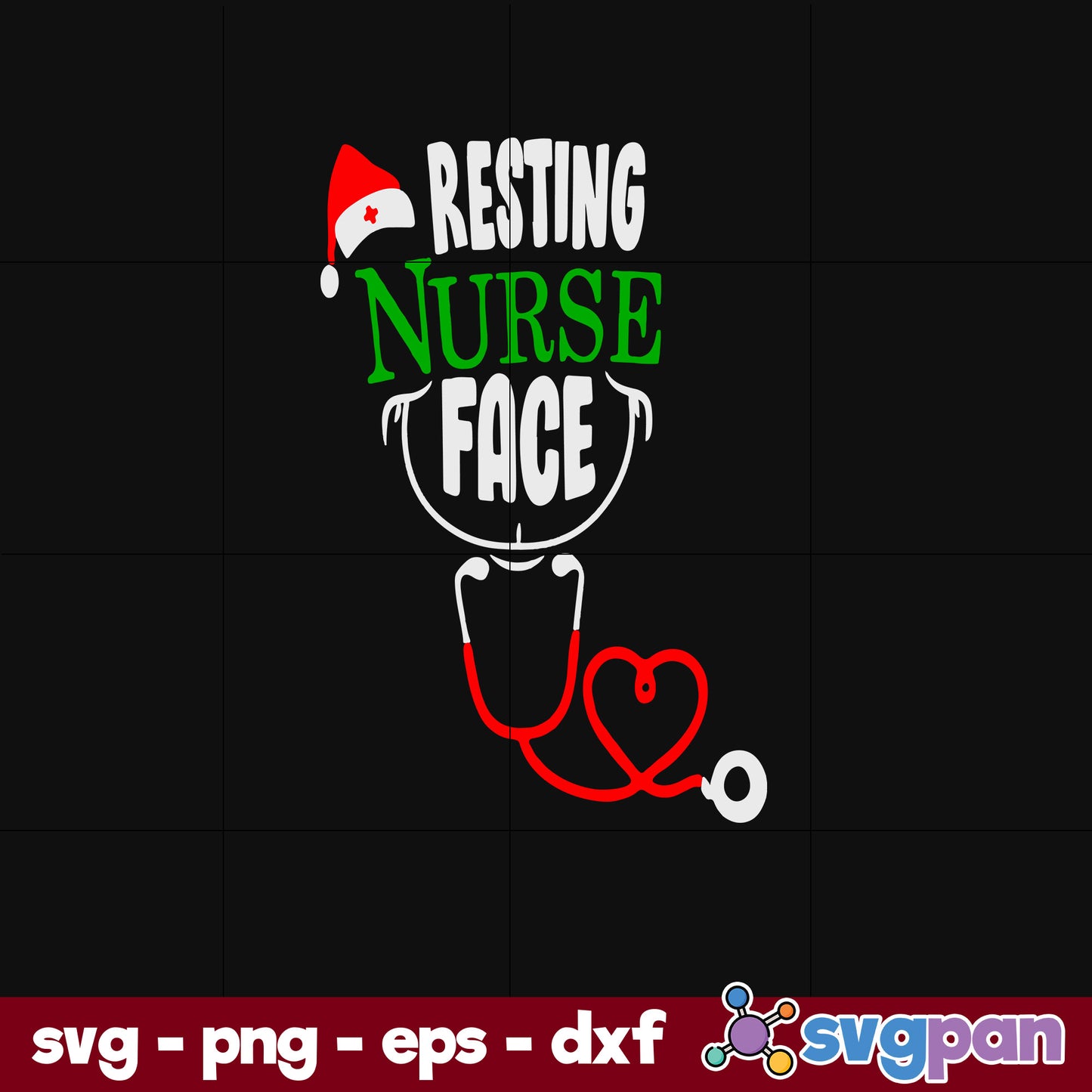 Resting Nurse Face Nursing Christmas SVG, Christmas SVG, PNG DXF EPS Digital File.