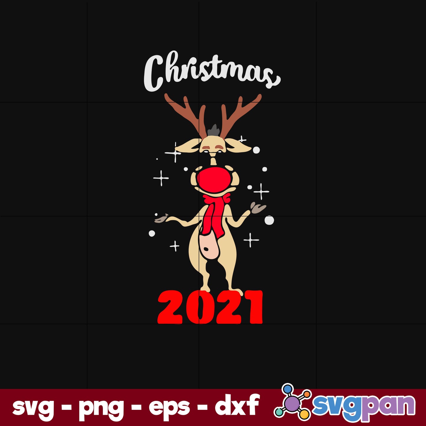 Rudolph Reindeer Mask Christmas 2021 SVG, Christmas SVG, PNG DXF EPS Digital File.