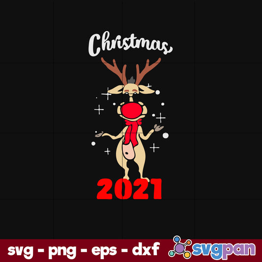 Rudolph Reindeer Mask Christmas 2021 SVG, Christmas SVG, PNG DXF EPS Digital File.