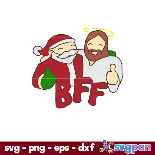 Santa And Jesus Are Best Friends Christmas SVG, Christmas SVG, PNG DXF EPS Digital File.