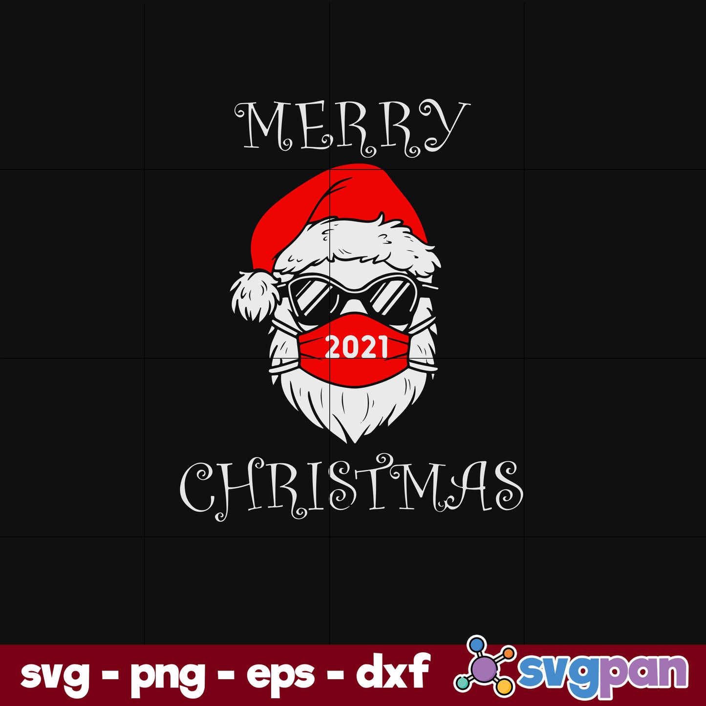 Santa Claus Christmas 2021 SVG, Christmas SVG, PNG DXF EPS Digital File.