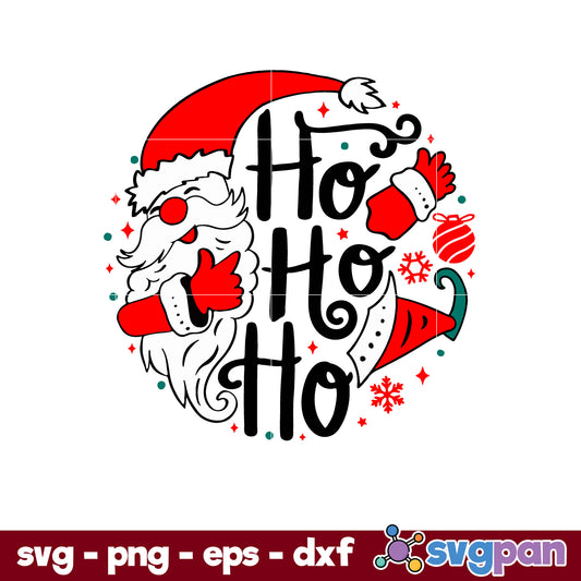 Santa Claus Ho Ho Ho Christmas SVG, Christmas SVG, PNG DXF EPS Digital File.