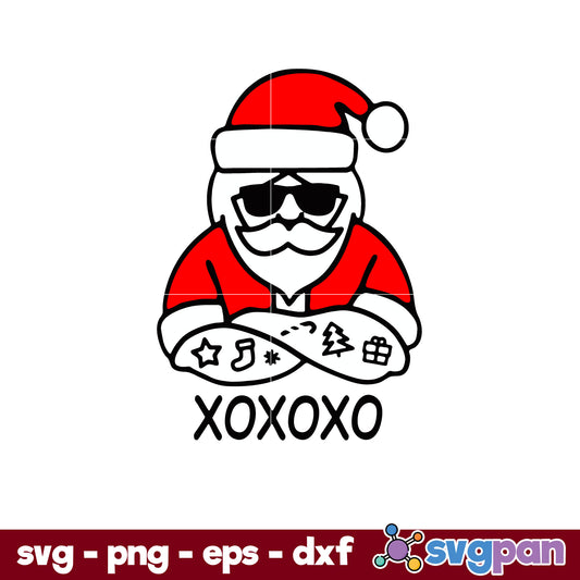 Santa Claus Xoxoxo Christmas SVG, Christmas SVG, PNG DXF EPS Digital File.