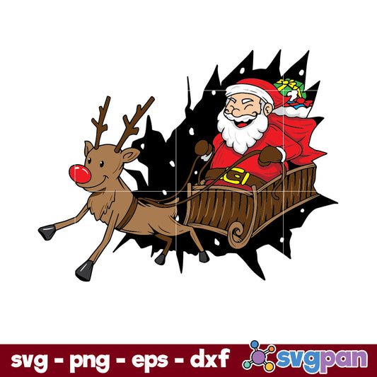 Santa Claus Wallpaper SVG, Christmas SVG, PNG DXF EPS Digital File.