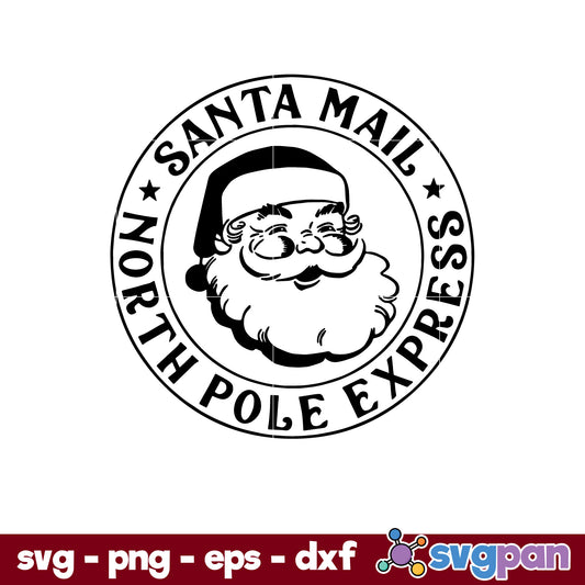 Santa Mail SVG, Christmas SVG, PNG DXF EPS Digital File.