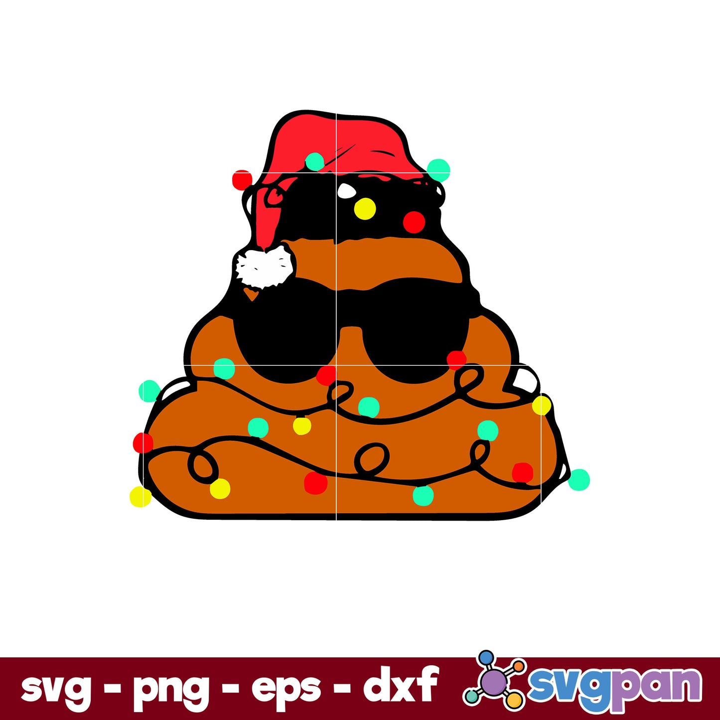 Santa Poop Emoji Candy Christmas SVG, Christmas SVG, PNG DXF EPS Digital File.