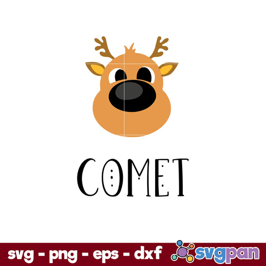 Santa Reindeer Comet Matching Group Family SVG, Christmas SVG, PNG DXF EPS Digital File.