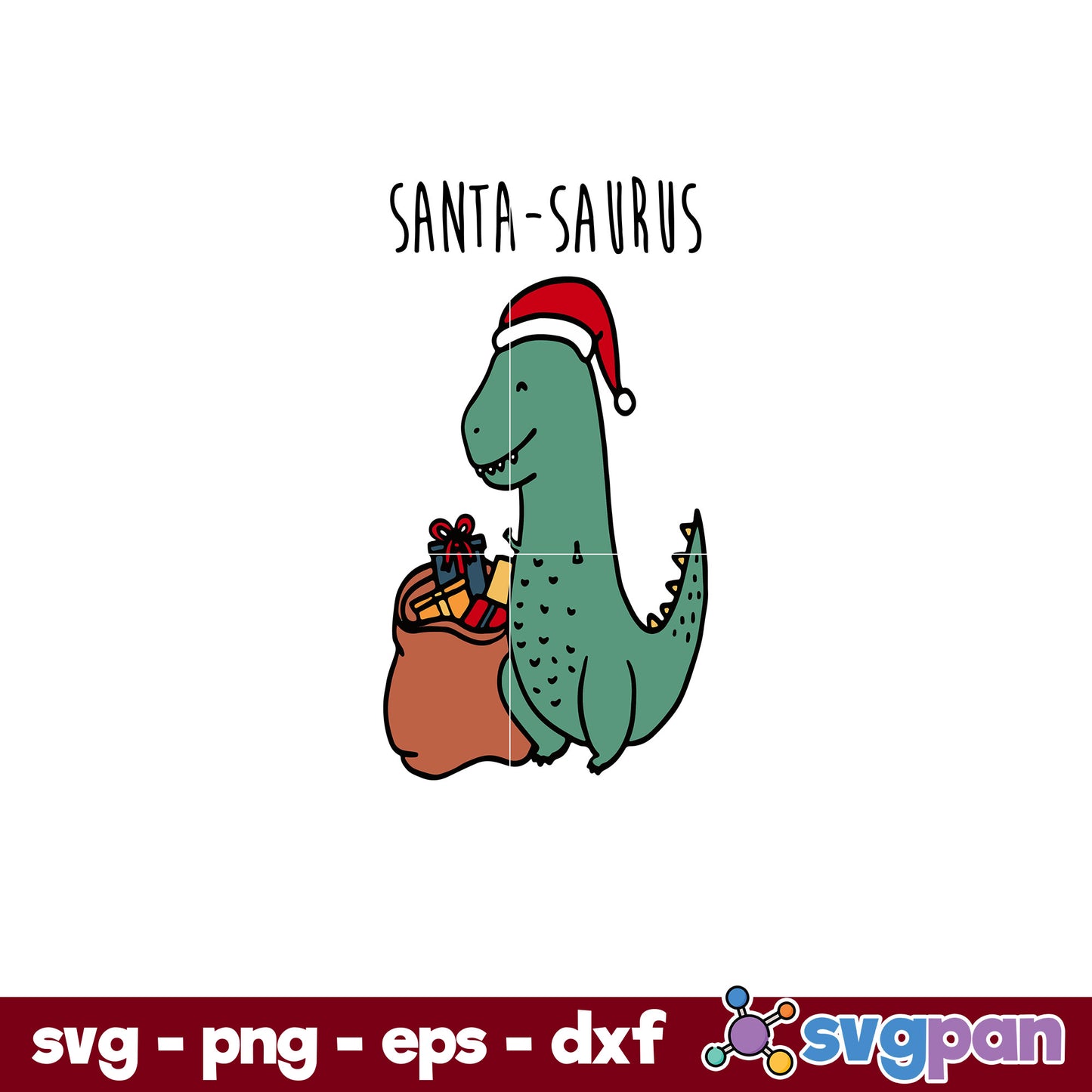 Santa Saurus Christmas SVG, Christmas SVG, PNG DXF EPS Digital File.