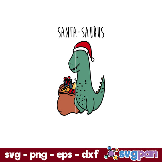 Santa Saurus Christmas SVG, Christmas SVG, PNG DXF EPS Digital File.