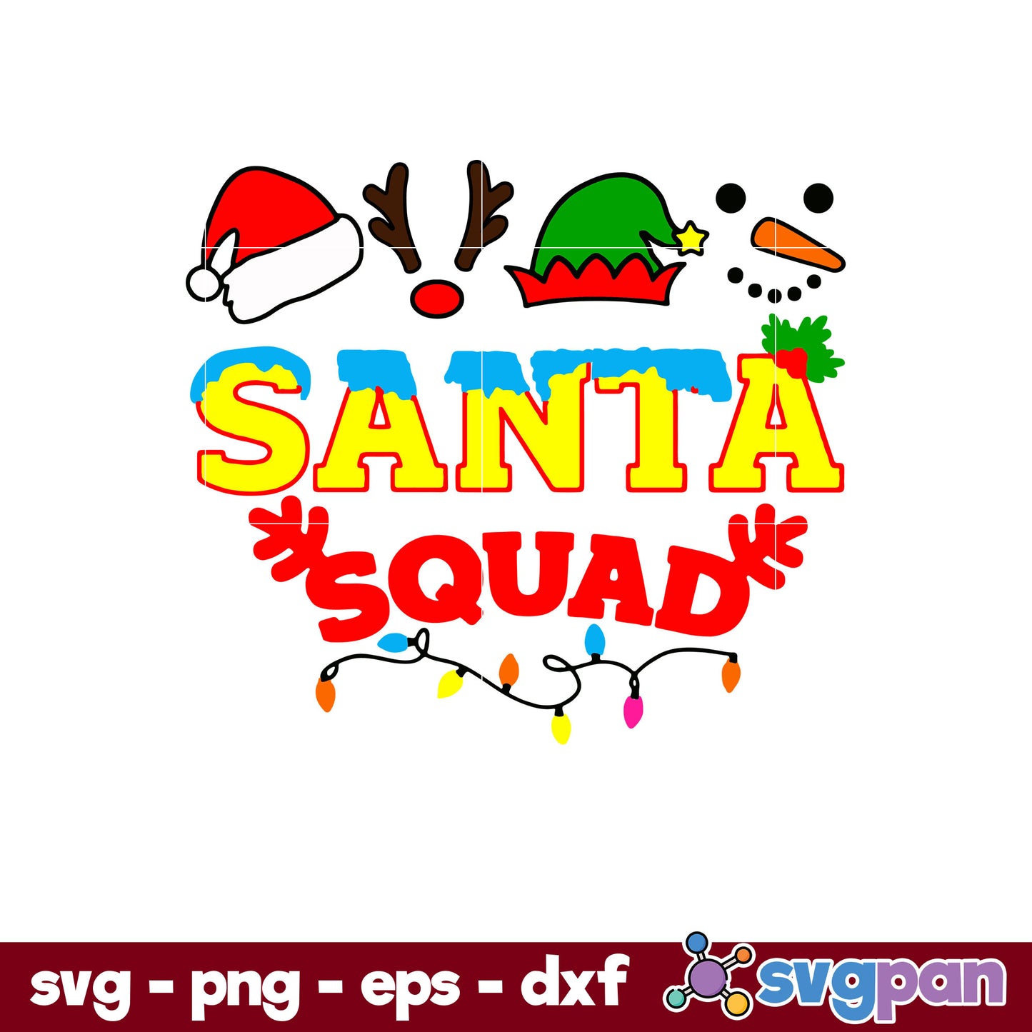 Santa Squad SVG, Christmas SVG, PNG DXF EPS Digital File.