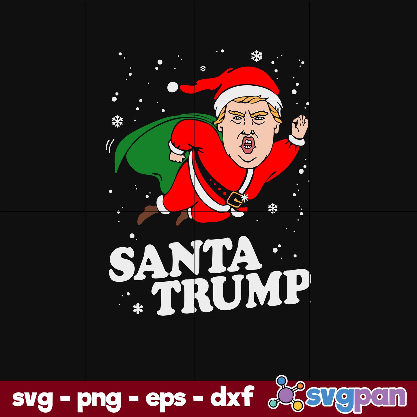 Santa Trump Ugly Christmas SVG, Christmas SVG, PNG DXF EPS Digital File.