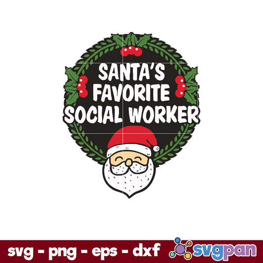 Santa’s Favorite Social Worker  Christmas SVG, Christmas SVG, PNG DXF EPS Digital File.