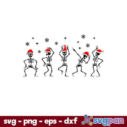 Sketelon Dancing Merry Christmas  SVG, Christmas SVG, PNG DXF EPS Digital File.
