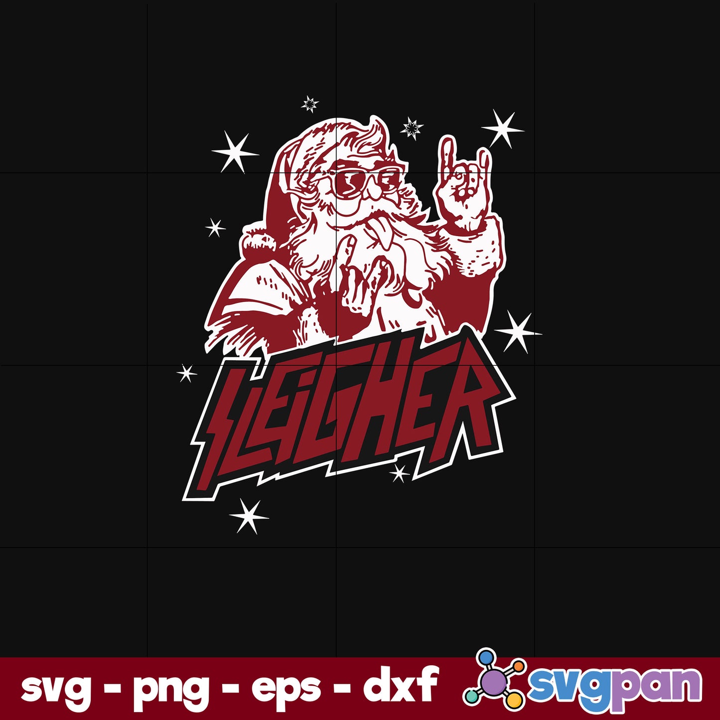 Sleigher Santa Christmas SVG, Christmas SVG, PNG DXF EPS Digital File.