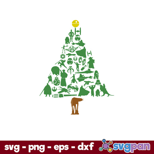 Star Wars Christmas Tree SVG, Christmas SVG, PNG DXF EPS Digital File.