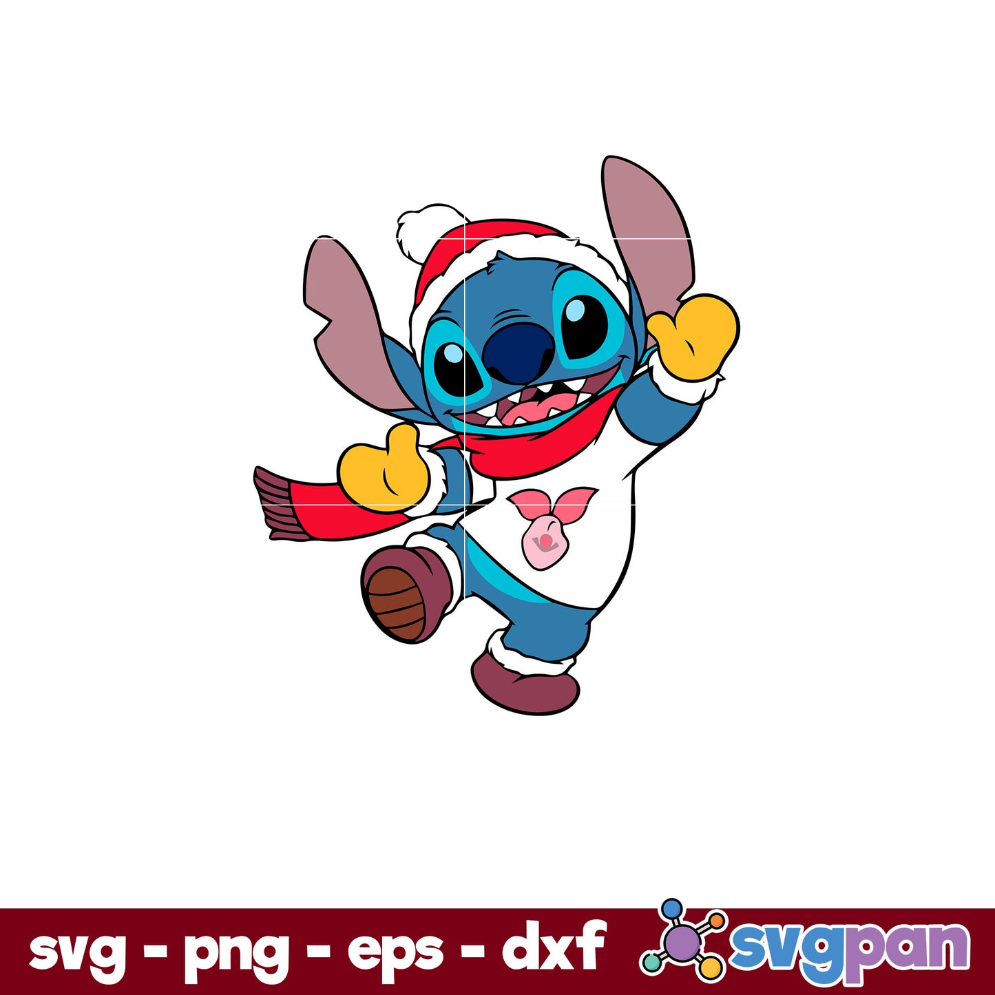 Stitch Merry Christmas SVG, Christmas SVG, PNG DXF EPS Digital File.