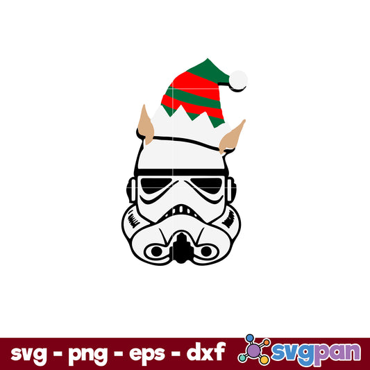 Stormtrooper Santa Claus Hat Christmas SVG, Christmas SVG, PNG DXF EPS Digital File.